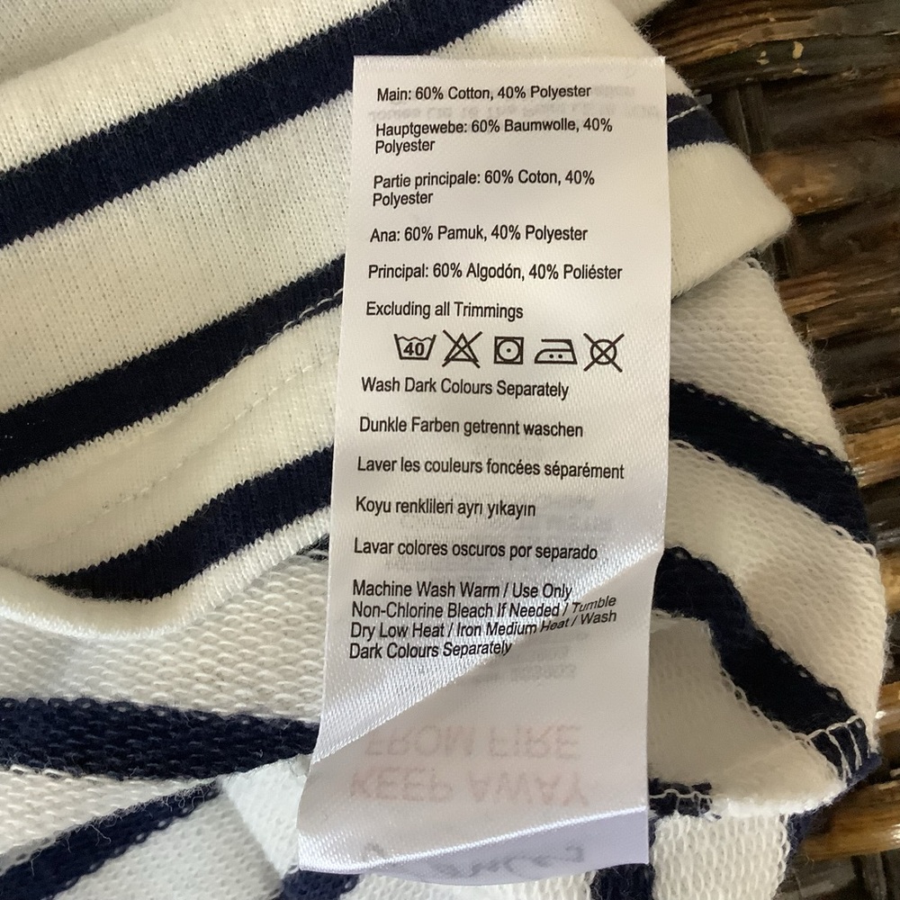NWT UK Joules Fairdale Half Zip Sweatshirt In Cream Stripe US 8 - Picture 10 of 10